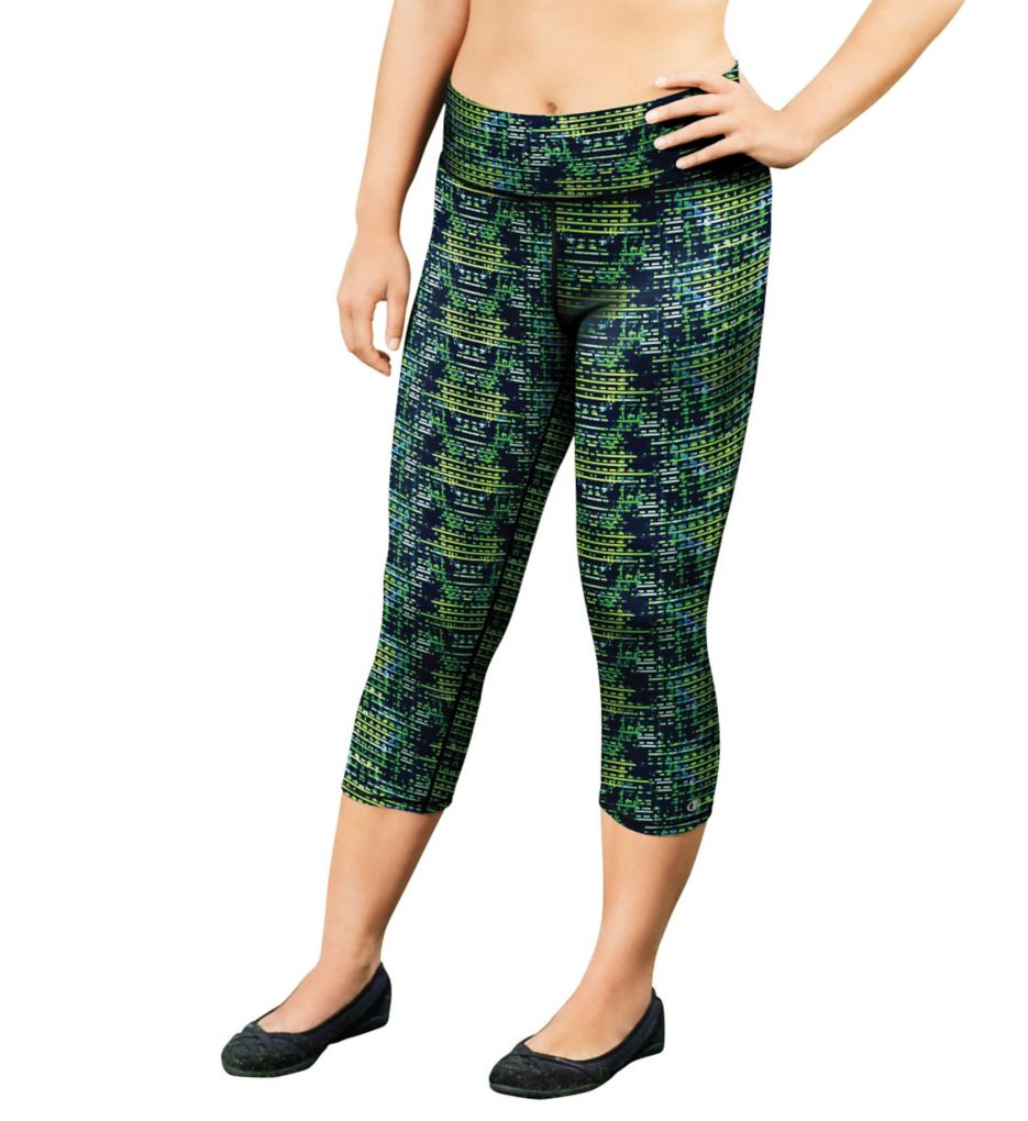 Absolute Plus Size Print Capri with SmoothTec Band-acs