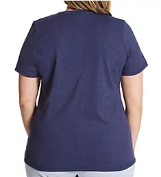 Plus Size Classic Graphic Jersey V-Neck T-Shirt Imperial Indigo 1X