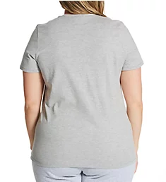 Plus Size Classic Graphic Jersey V-Neck T-Shirt Oxford Gray 1X