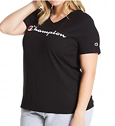 Plus Size Classic Graphic Jersey V-Neck T-Shirt