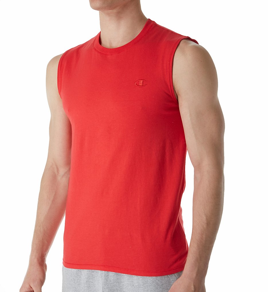 Champion T0222 Cotton Jersey Athletic Fit Muscle Tee (Scarlet)