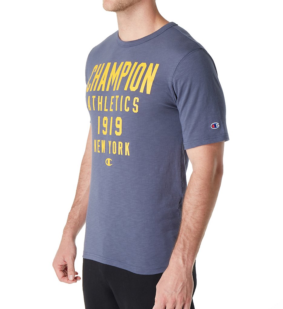 Champion T1235 Heritage Short Sleeve Slub Vintage T-Shirt (Anchor Blue)