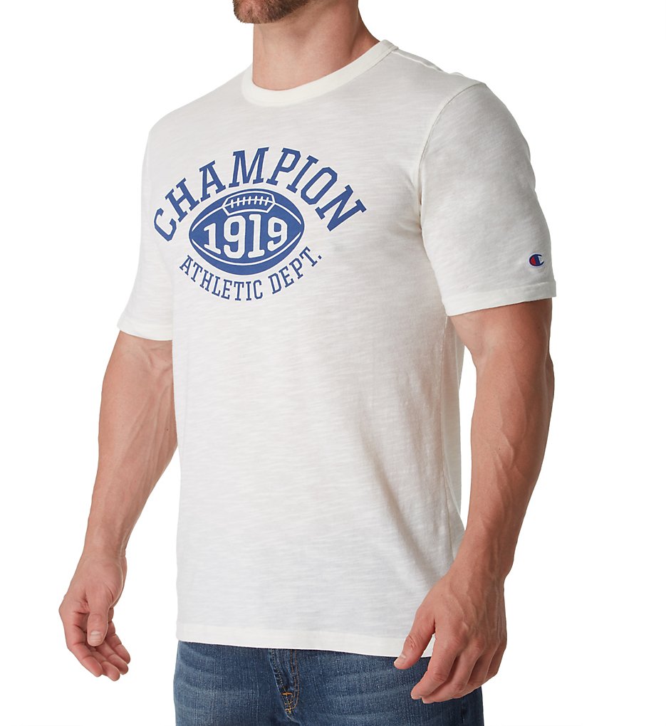 Champion T1235 Heritage Short Sleeve Slub Vintage T-Shirt (White Alabaster)