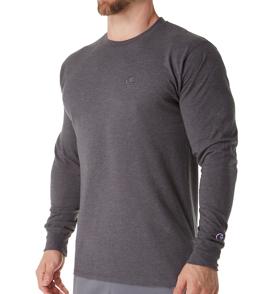 Champion T2978 Classic Athletic Fit Jersey Long Sleeve Tee (Granite Heather)