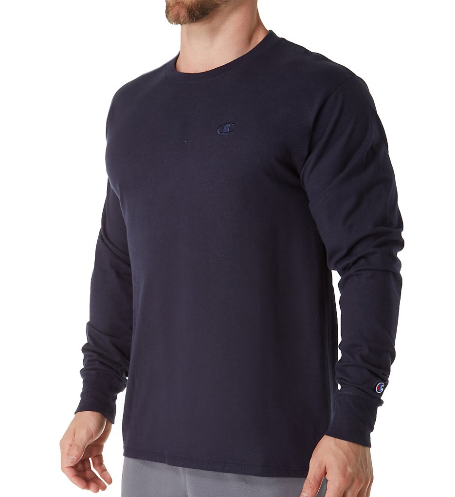 Champion T2978 Classic Athletic Fit Jersey Long Sleeve Tee (Navy)