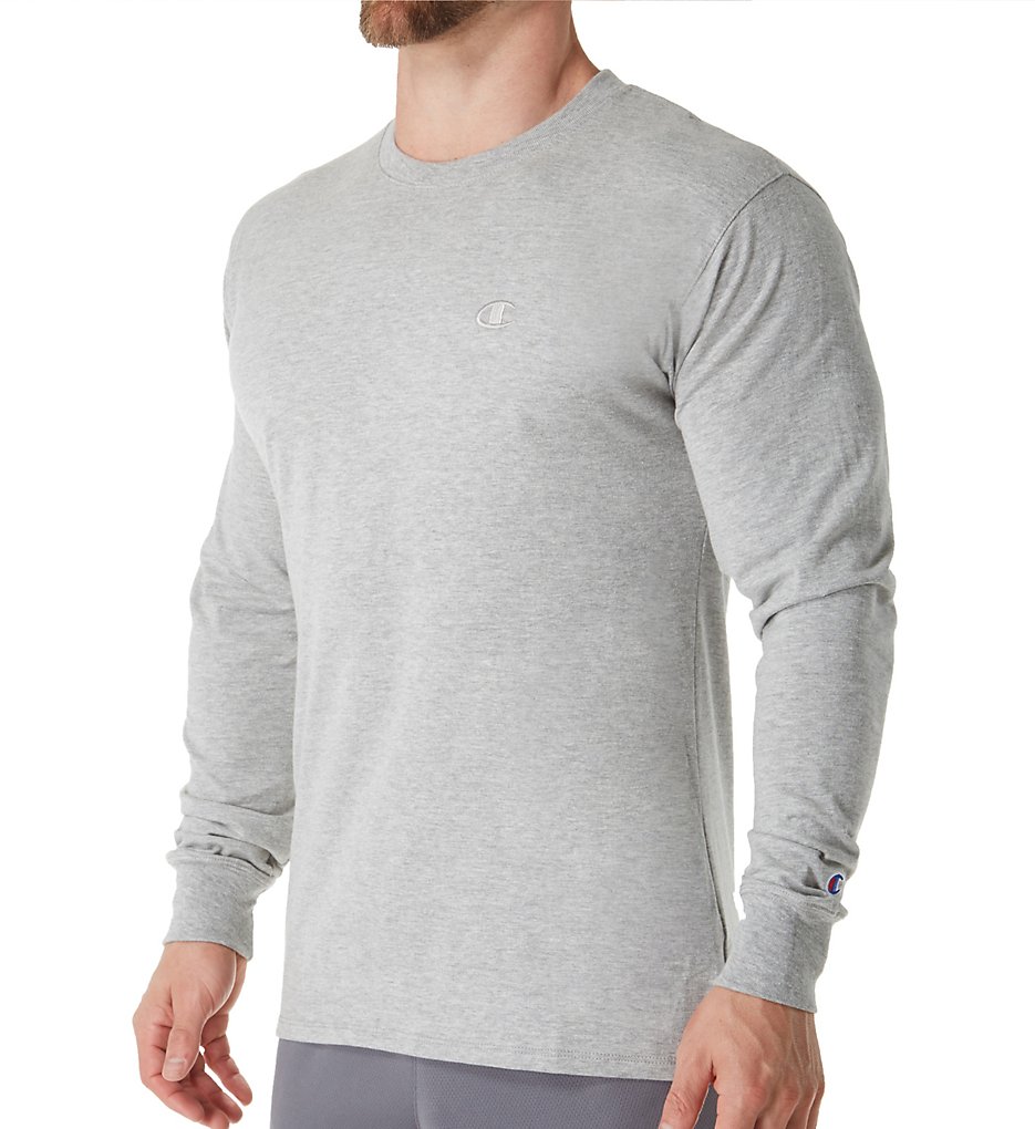 Champion T2978 Classic Athletic Fit Jersey Long Sleeve Tee (Oxford Grey)