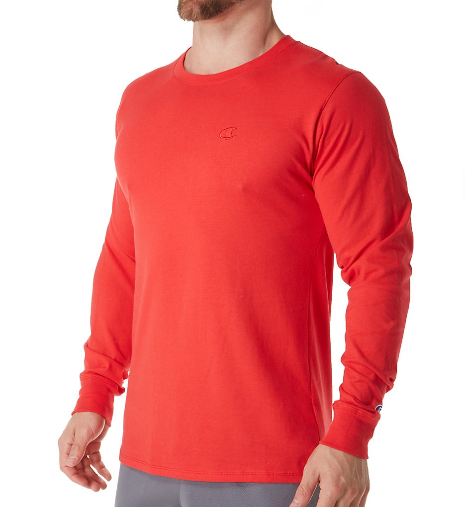 Champion T2978 Classic Athletic Fit Jersey Long Sleeve Tee (Scarlet)