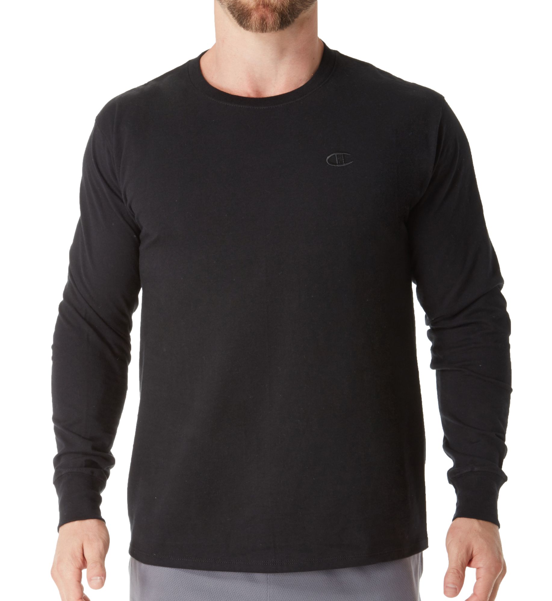 Champion Classic Athletic Fit Jersey Long Sleeve Tee Black 2XL  - Image 1
