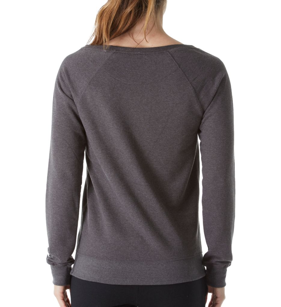 French Terry Long Sleeve Boatneck Crew Top