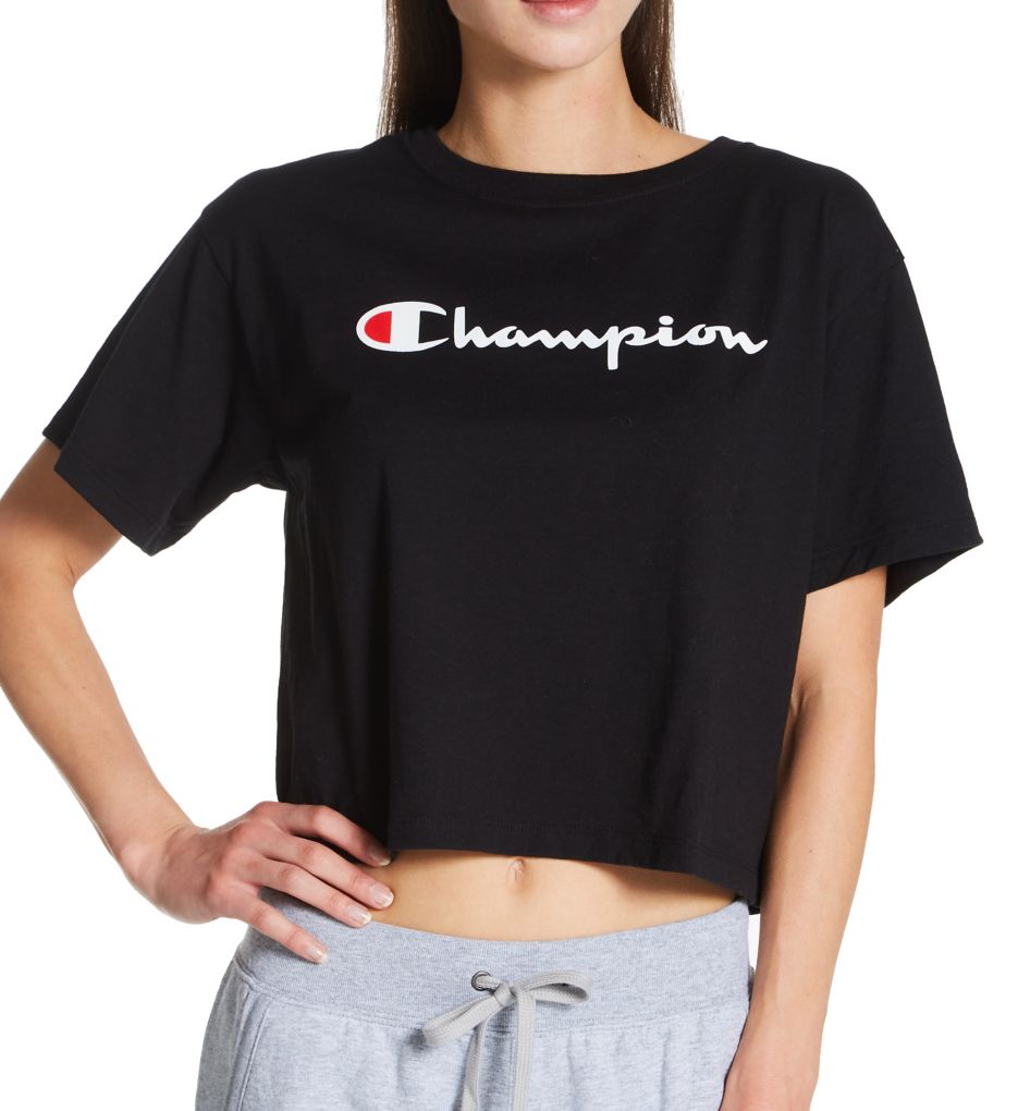 Classic Script Logo Cropped T-Shirt-acs