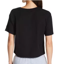 Classic Script Logo Cropped T-Shirt Black XS