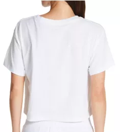 Classic Script Logo Cropped T-Shirt White S