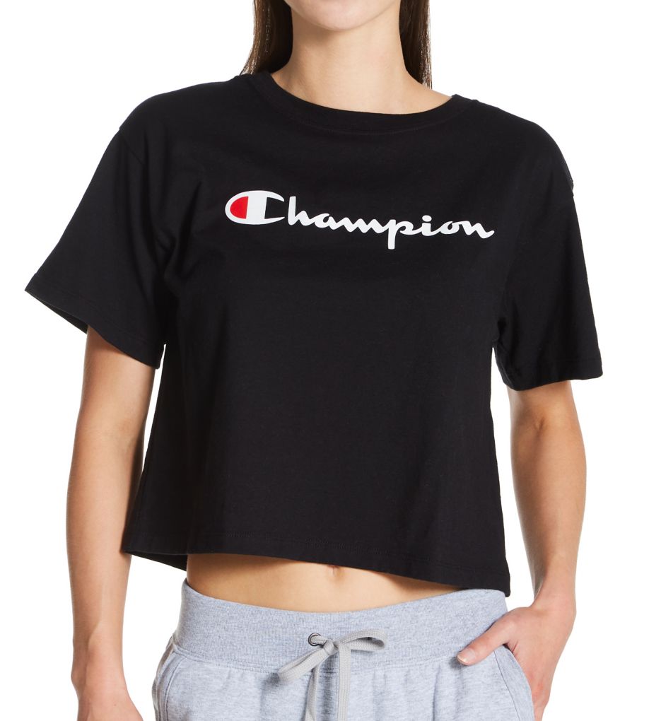 Classic Script Logo Cropped T-Shirt-fs