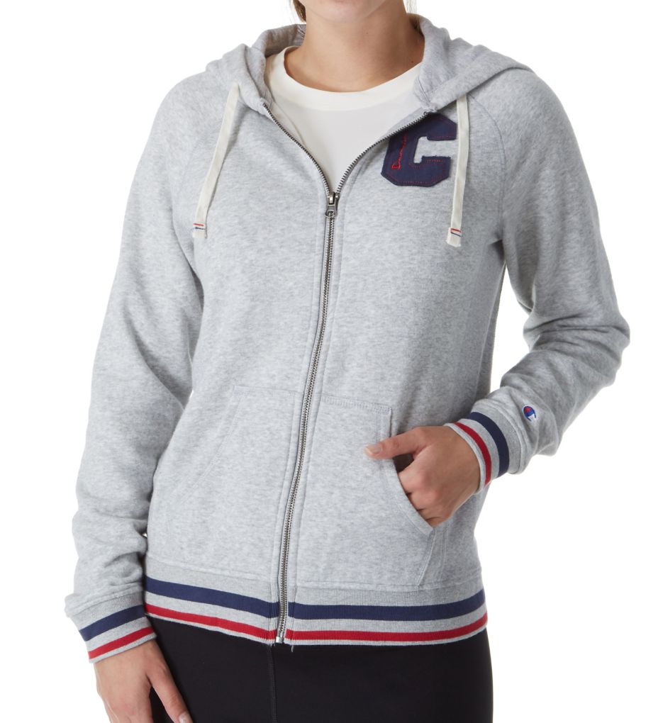 Heritage Fleece Full Zip Jacket with Stripe Trim-acs