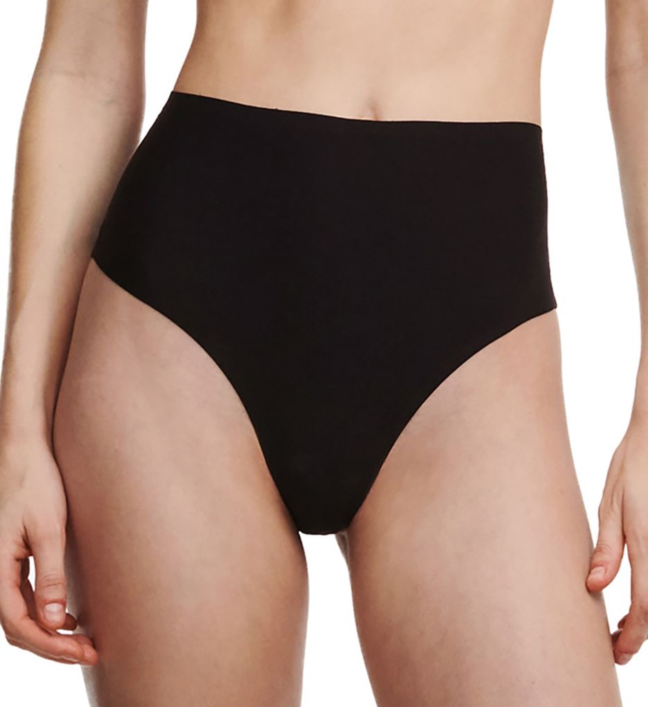 Chantelle Women's Soft Stretch High Waist Thong Panty in Black | HerRoom.com