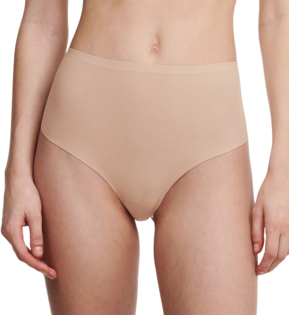 Chantelle Women's Soft Stretch High Waist Thong Panty in Beige | HerRoom.com