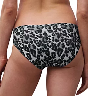 Soft Stretch Print Bikini Panty Grey Leopard O/S