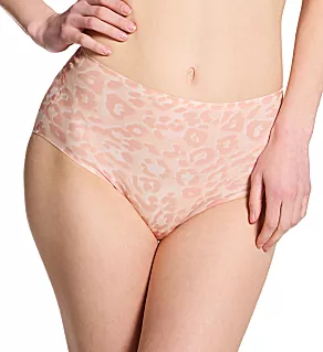 Soft Stretch Print Brief Panty Leo Blush O/S