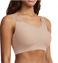 Soft Stretch Padded Bra Top with Lace Nude Blush XS/S