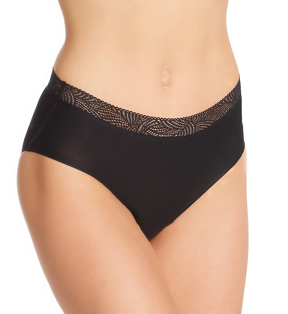 Soft Stretch Hipster Panty with Lace Black O/S by Chantelle