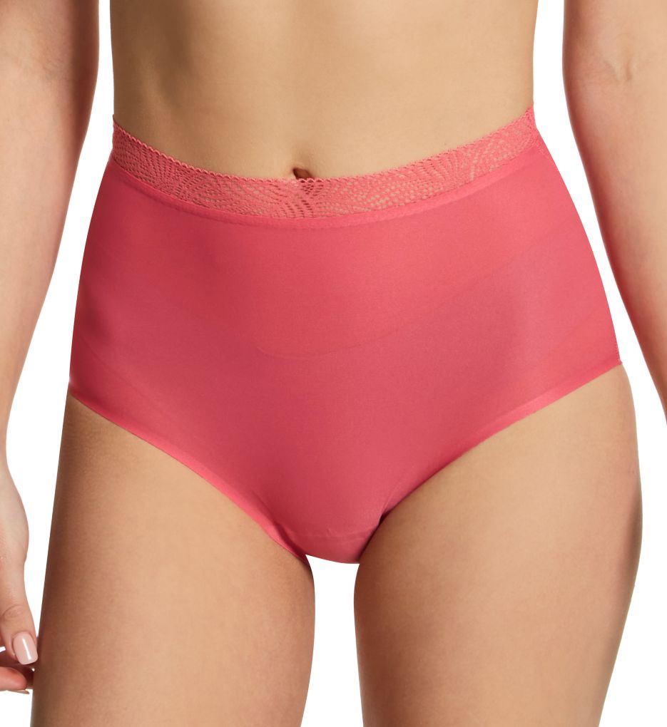 Chantelle (2530531): Chantelle 11G7 Soft Stretch High Waist Brief Panty with Lace (Rose Amour O/S)