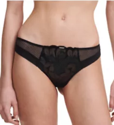 Fleur Thong Panty Leather Black XL