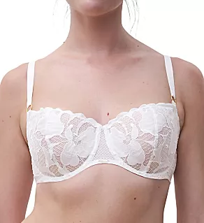 Fleurs Signature Lace Unlined Demi Bra Satin Milk 38C