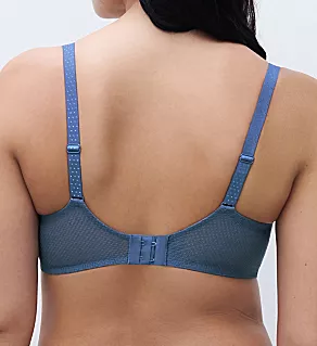 Fleurs Signature Lace Unlined Demi Bra Jeans Blue Denim 36C