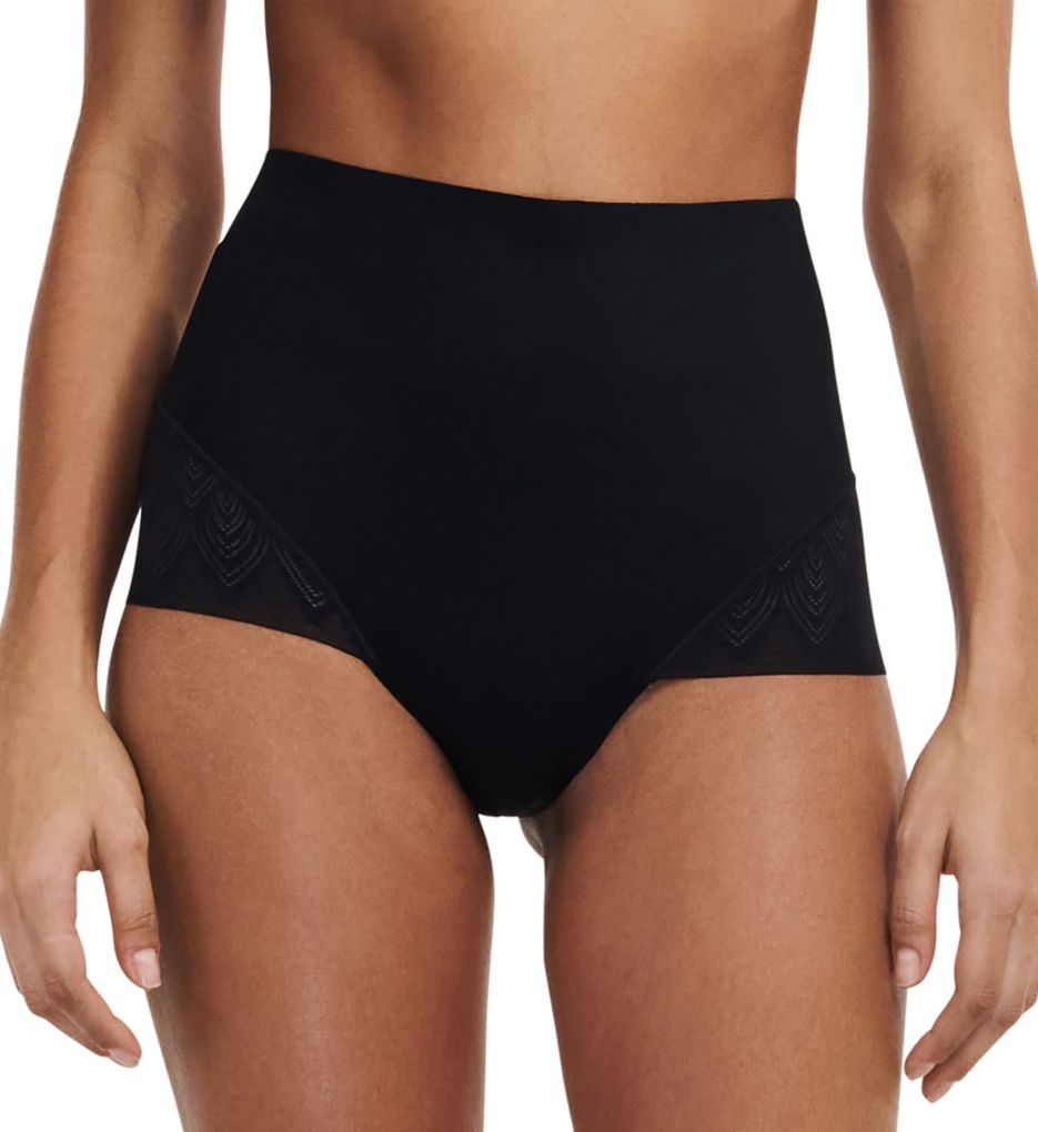 Chantelle Women's Lace Shapewear High Waist Brief Panty in Black | Plus Size Large | HerRoom.com