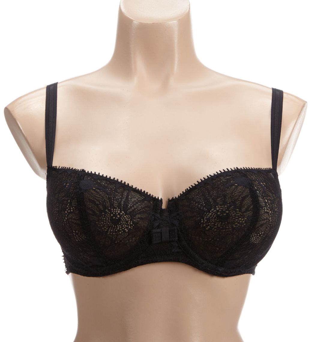 Chantelle Day to Night Lace Unlined Demi Bra Black 34C  - Image 1