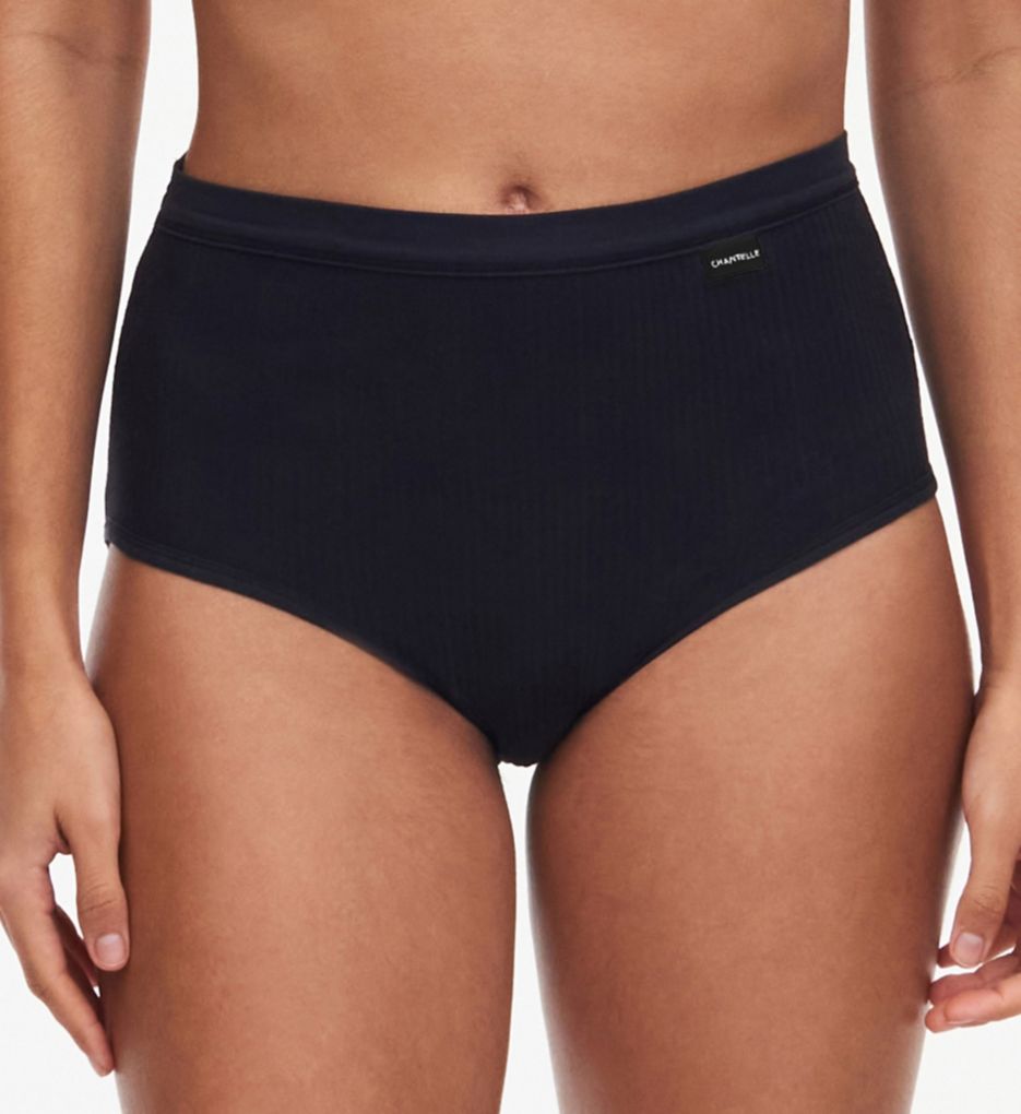 Chantelle Women's Cotton Comfort High Waist Brief Panty in Black | Size XL | HerRoom.com