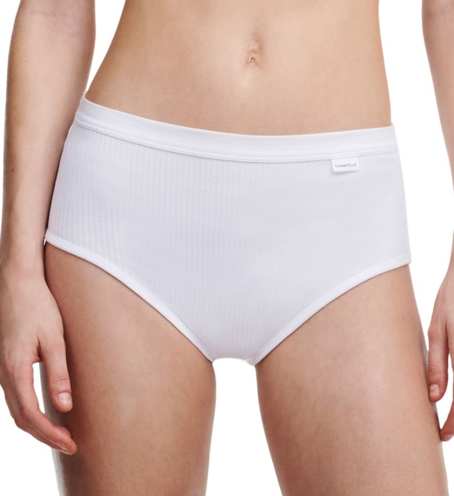 Chantelle Women's Cotton Comfort High Waist Brief Panty in White | Size Small | HerRoom.com