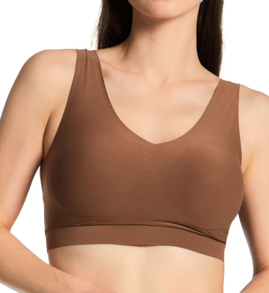 Chantelle Soft Stretch V-Neck Padded Crop Bra, Coffee Latte at