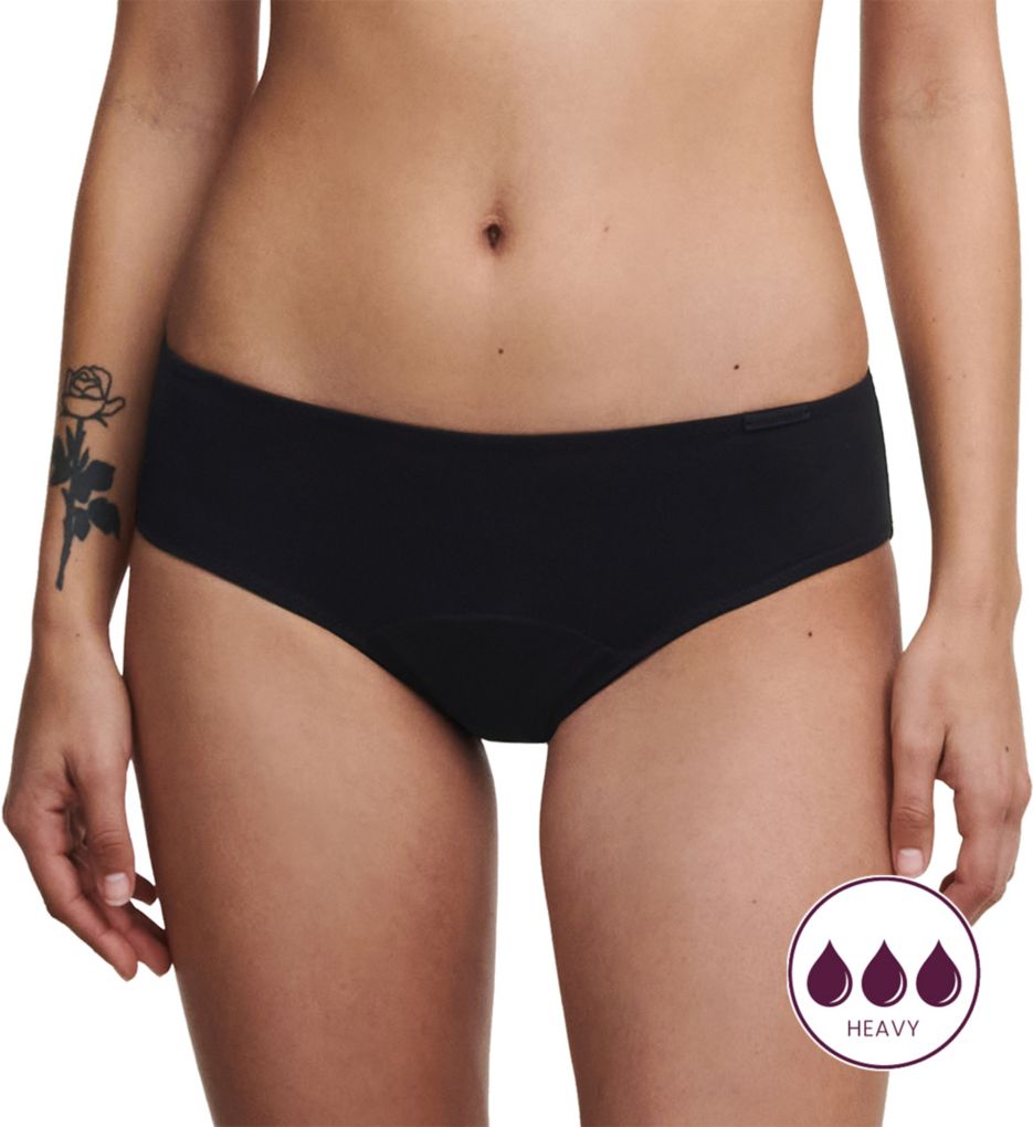 Chantelle Women's Essential Leakproof Period Bikini Panty in Black | Plus Size XL | HerRoom.com