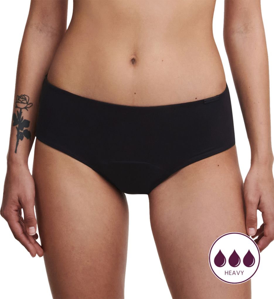 Chantelle Women's Essential Leakproof Period Hipster Panty in Black | Plus Size Large | HerRoom.com