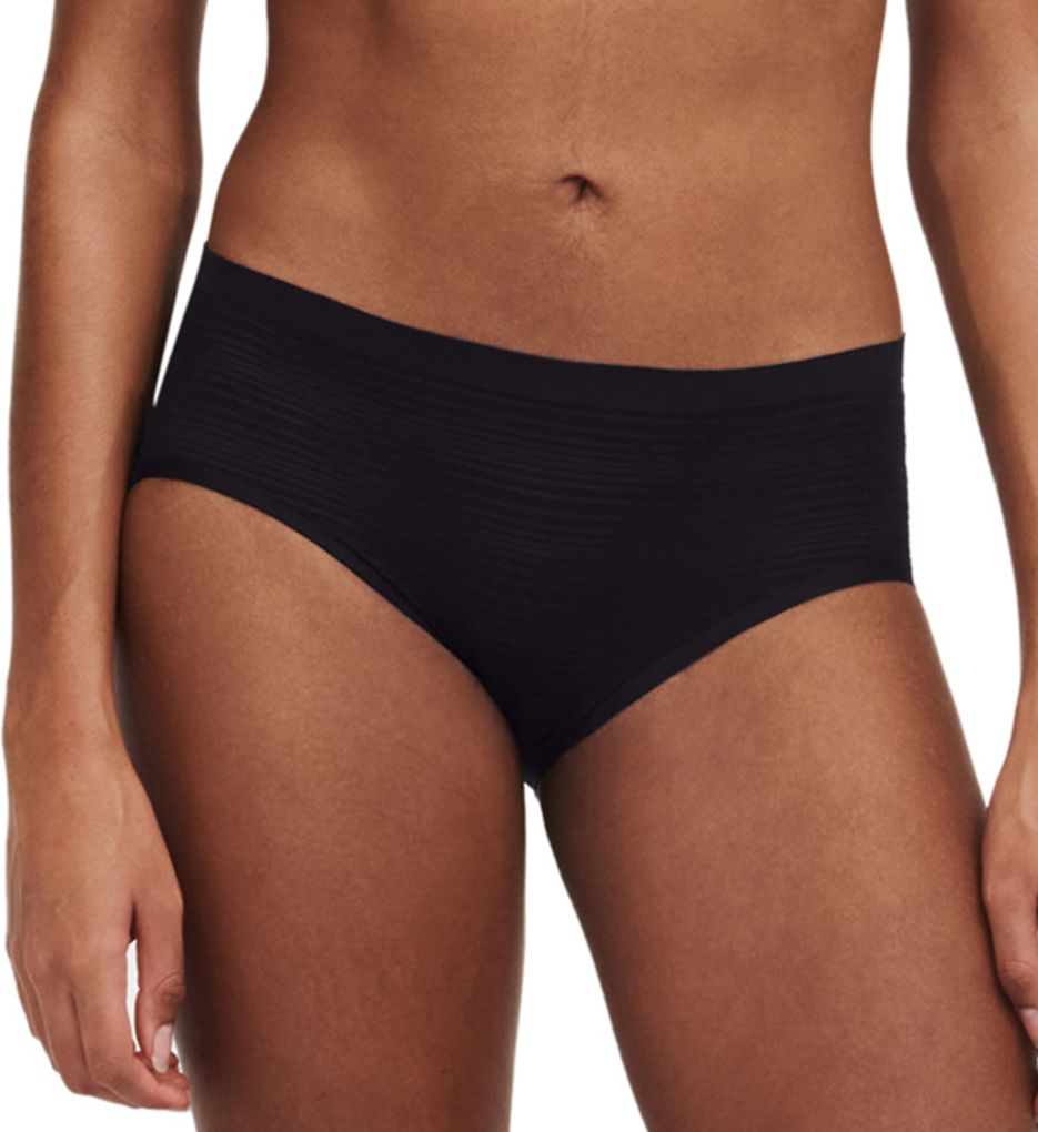 SoftStretch Stripes Thong Panty Black O/S by Chantelle