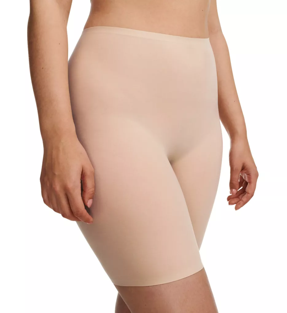 Rhonda Shear Nude Smoothing Mid-thigh Seamless Stretch Bodysuit Shaper New