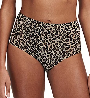 Soft Stretch Seamless Brief Panty Leopard O/S