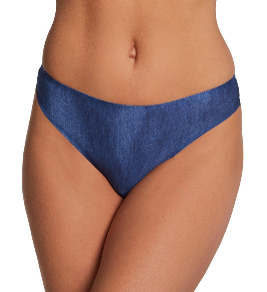Chantelle Women's Soft Stretch Seamless Thong Panty in Blue Denim Print | HerRoom.com