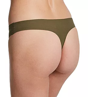 Soft Stretch Seamless Thong Panty Army Khaki O/S
