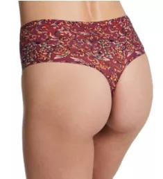 Soft Stretch Seamless Thong Panty Baroque Print O/S