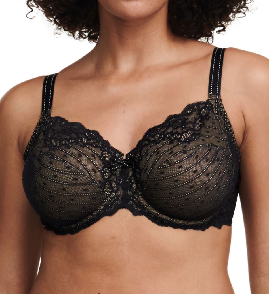 Chantelle Women's Rive Gauche 3 Part Cup Bra in Black | Plus Size 36G | HerRoom.com
