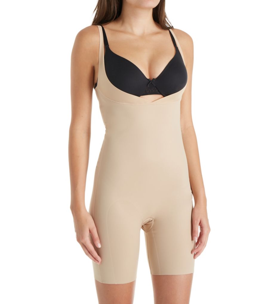 Basic Shaping Open Bust Mid Thigh Bodysuit-acs