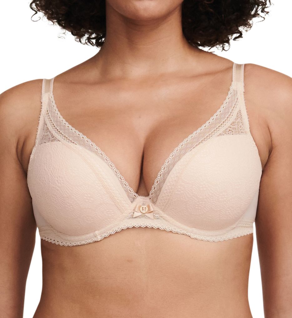 Festivité stretch-lace and tulle underwired plunge bra