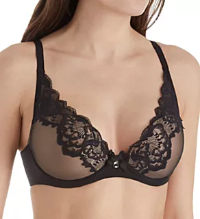 Orangerie Underwire Lace Plunge Bra Black 30G