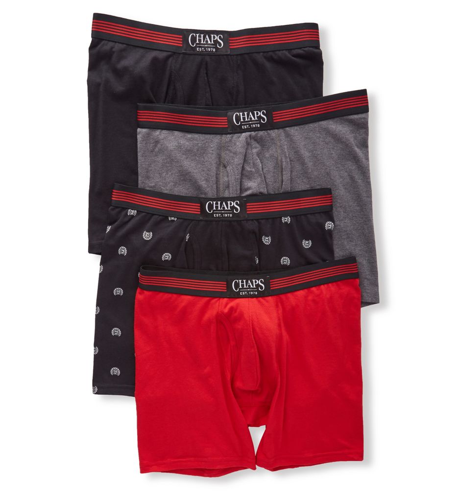 Extended Size Boxer Briefs With Fly - 4 Pack-cs2