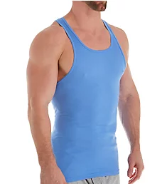 Extended Size Essential Ribbed Tanks - 4 Pack BlueA3 2XL