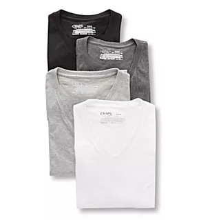 Essential V-Neck T-Shirts - 4 Pack