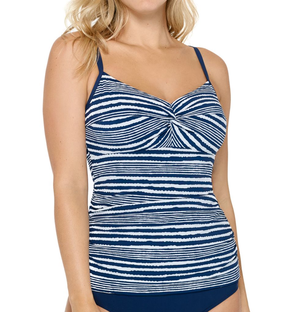 Azurra Stripe D-Cup Cami Tankini Swim Top