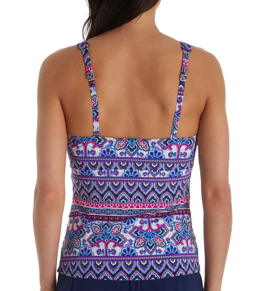 Casablanca Stripe D-Cup Twist Tankini Swim Top